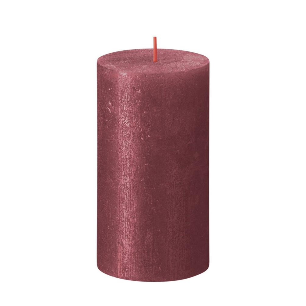 Bolsius Red Rustic Shimmer Metallic Pillar Candle 13cm x 7cm £6.74